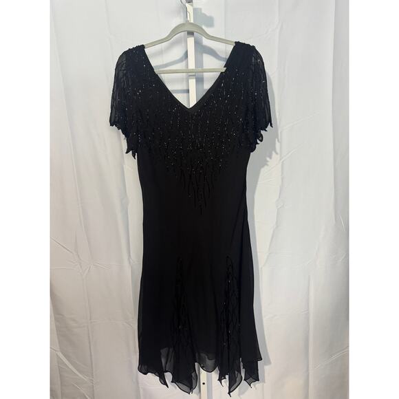 Collection by Barn Black Beaded Dress Size 16 - Picture 2 of 3